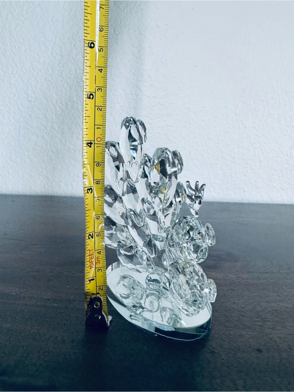 Crystal Glass Peacock Figurine